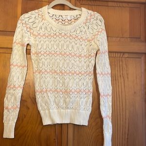 Beautiful Shrinking Violet White and Pink Sweater. Size XSmall